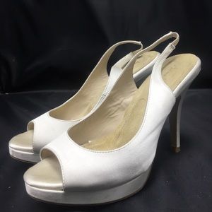 Angela Nuran Prima Formal Slingback Peep-Toe Heels